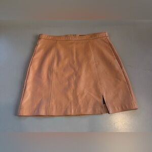 Brown Faux Leather Skirt